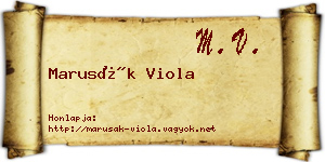 Marusák Viola névjegykártya